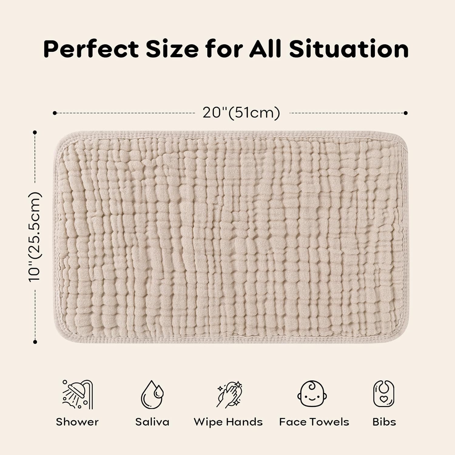 100% Cotton Baby Burping Cloth-6 Pack