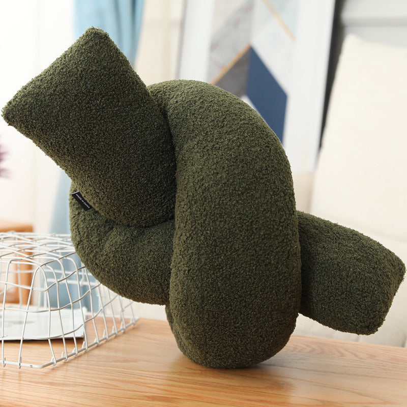Three Dimensional Shaped Pillow Round Lumbar - Green strip product view