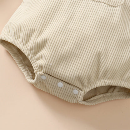 Bear Pocket Ribbed Romper