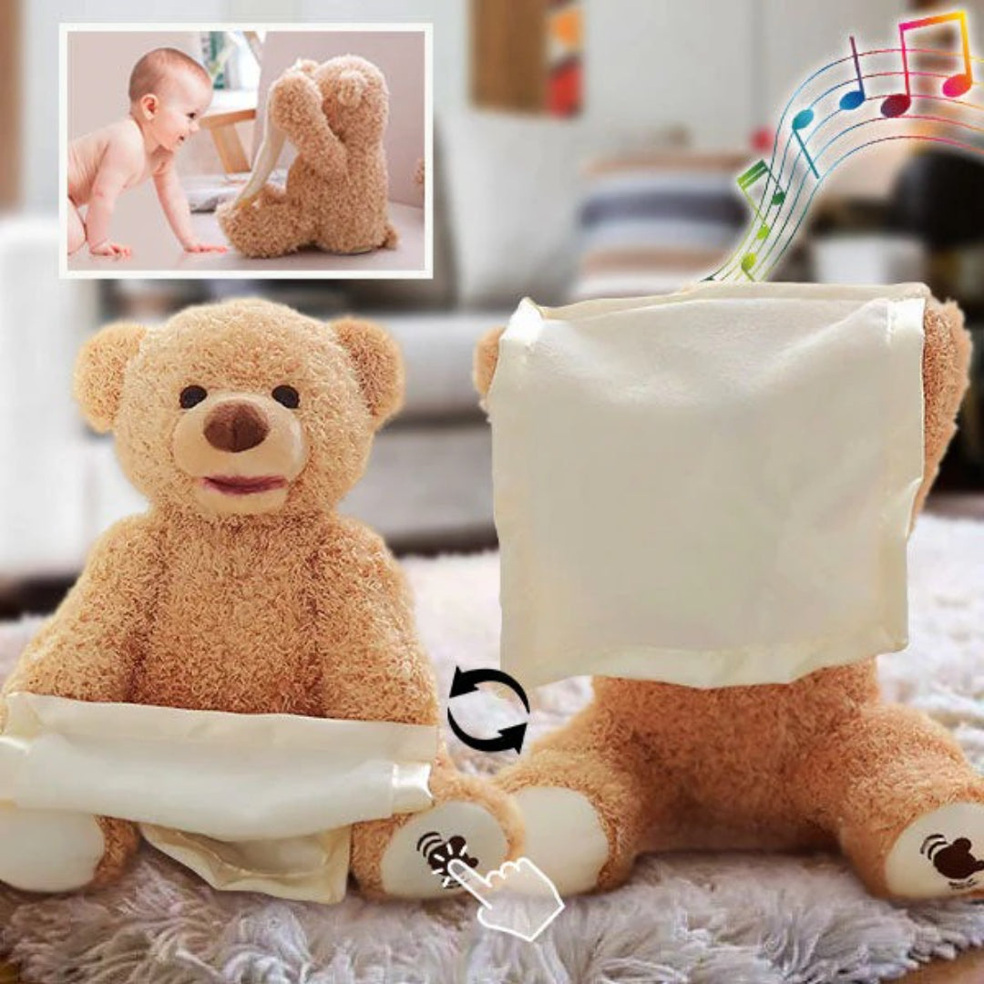 Musical Interactive Bear Plush Toy for Kids - Singing and Peek-a-Boo Fun!