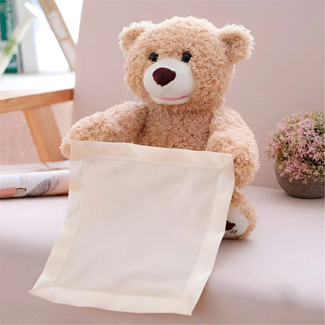 Musical Interactive Bear Plush Toy for Kids - Singing and Peek-a-Boo Fun!