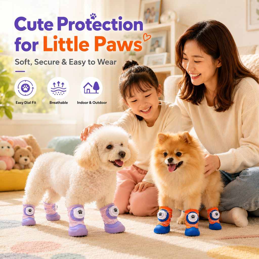 Light-Up Dog Shoes for Small Dogs – Breathable LED Pet Boots