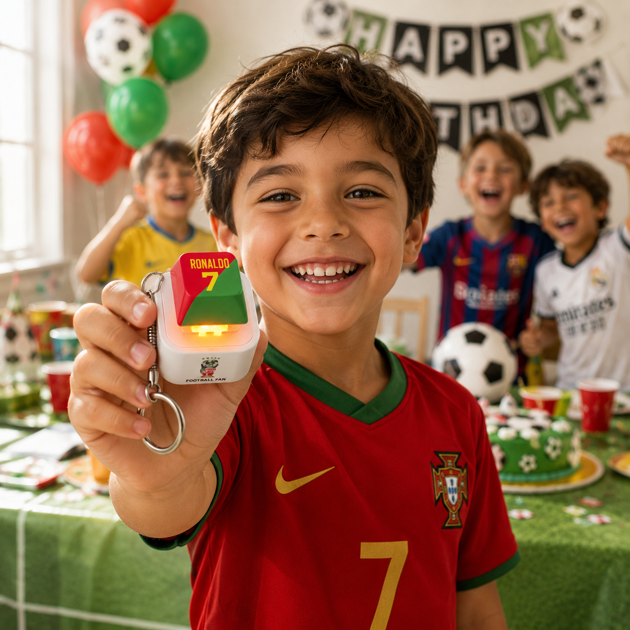 Mini SIUU Football Sound Button Keychain – Ronaldo Celebration Keychain