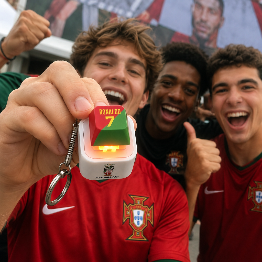 Mini SIUU Football Sound Button Keychain – Ronaldo Celebration Keychain