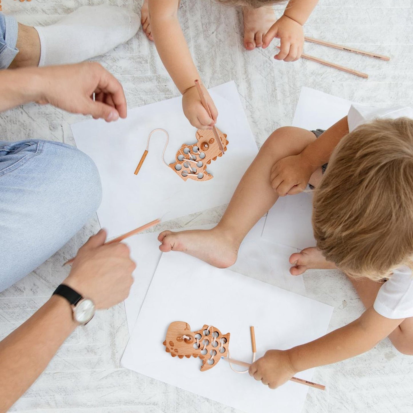 Wooden Threading Animal Board