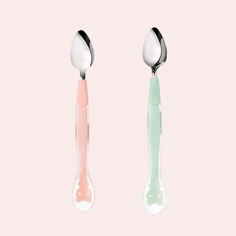 Food Scraper Silicone Feeding Double Head Fruit Puree Spoon
