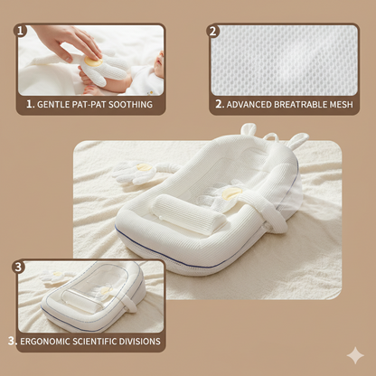 Baby Inclined Anti-Spill Bed Crib with Gentle Patting Function