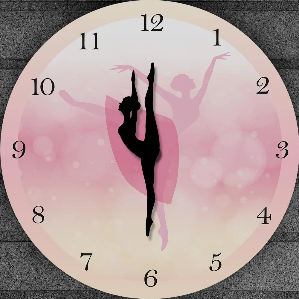 Girl Bedroom Decor Ballet Girl Princess Pink Wall Clock Baby Girl Dancing Wall Clock Ballerina Moving Leg Dancing Clock Watch