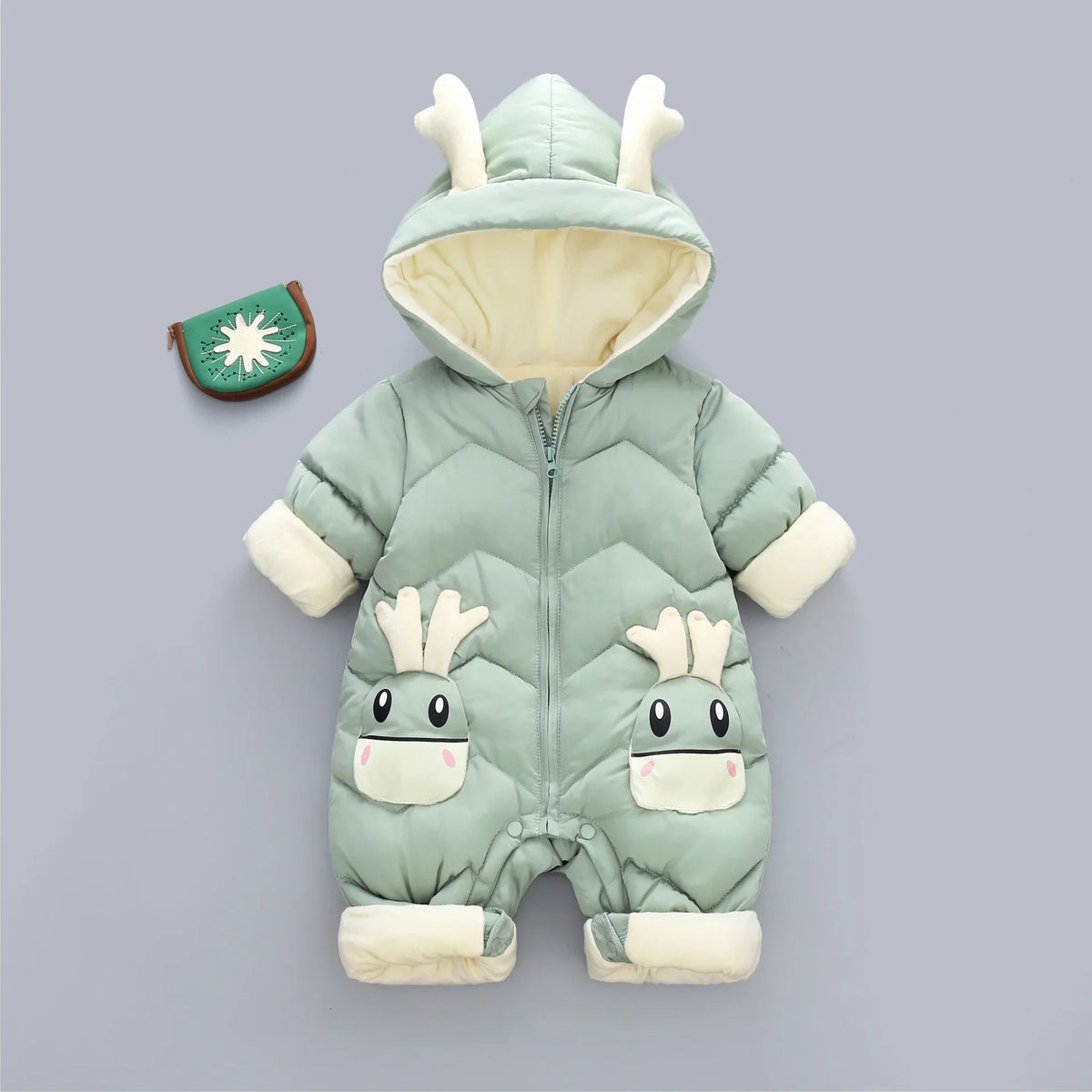 Baby Warm Winter Snowsuit Hood - Blue 2-3T product view