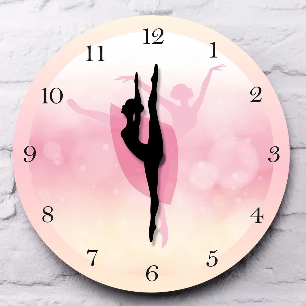 Girl Bedroom Decor Ballet Girl Princess Pink Wall Clock Baby Girl Dancing Wall Clock Ballerina Moving Leg Dancing Clock Watch