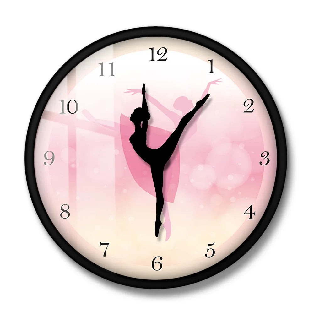 Girl Bedroom Decor Ballet Girl Princess Pink Wall Clock Baby Girl Dancing Wall Clock Ballerina Moving Leg Dancing Clock Watch
