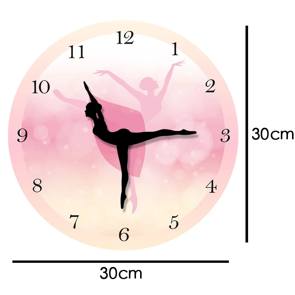 Girl Bedroom Decor Ballet Girl Princess Pink Wall Clock Baby Girl Dancing Wall Clock Ballerina Moving Leg Dancing Clock Watch
