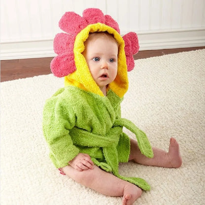 Soft & Cozy Baby Toddler Hooded Cotton Bathrobe – Perfect for 12-18 Months