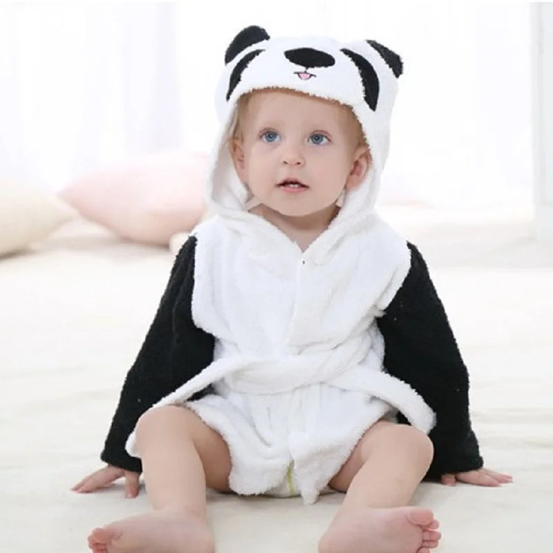 Soft & Cozy Baby Toddler Hooded Cotton Bathrobe – Perfect for 12-18 Months