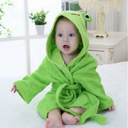 Soft & Cozy Baby Toddler Hooded Cotton Bathrobe – Perfect for 12-18 Months