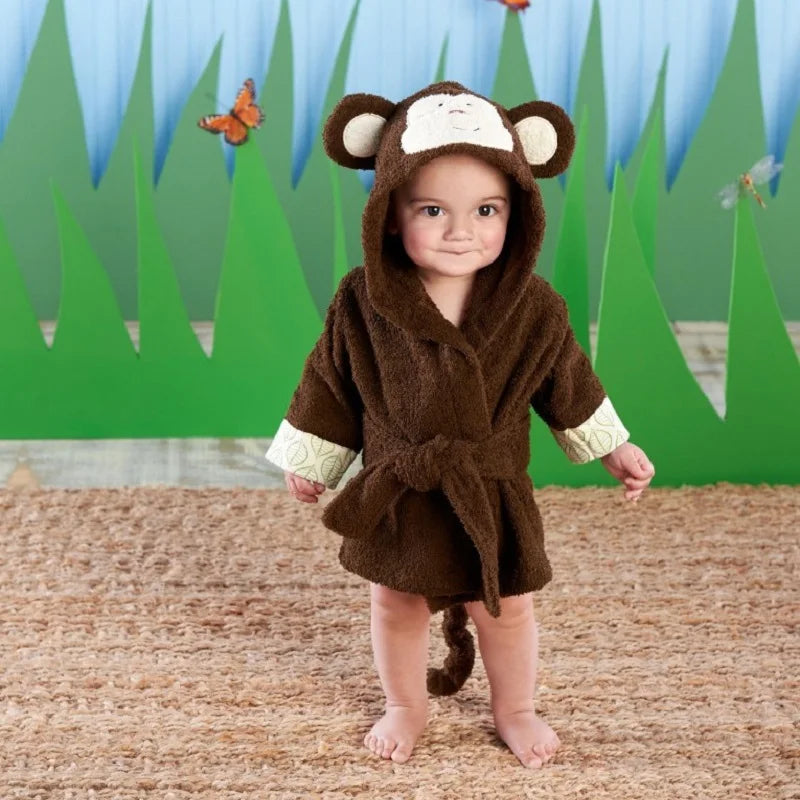 Soft & Cozy Baby Toddler Hooded Cotton Bathrobe – Perfect for 12-18 Months