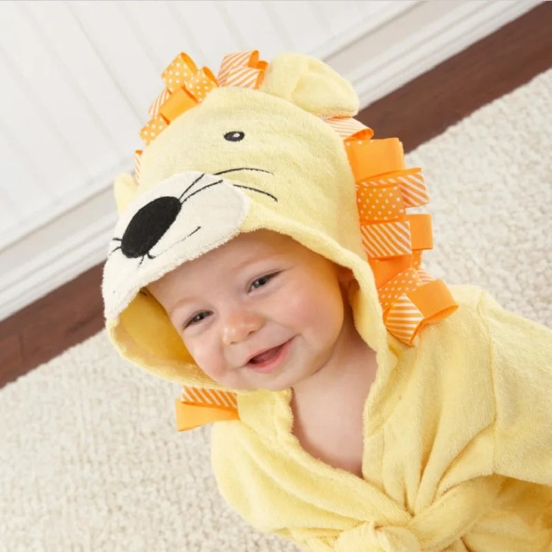 Soft & Cozy Baby Toddler Hooded Cotton Bathrobe – Perfect for 12-18 Months