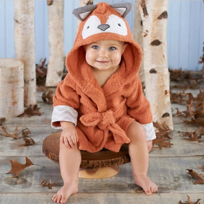 Soft & Cozy Baby Toddler Hooded Cotton Bathrobe – Perfect for 12-18 Months