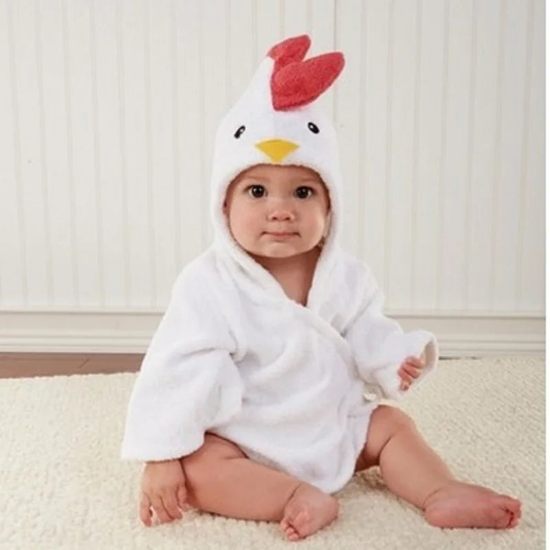 Soft & Cozy Baby Toddler Hooded Cotton Bathrobe – Perfect for 12-18 Months