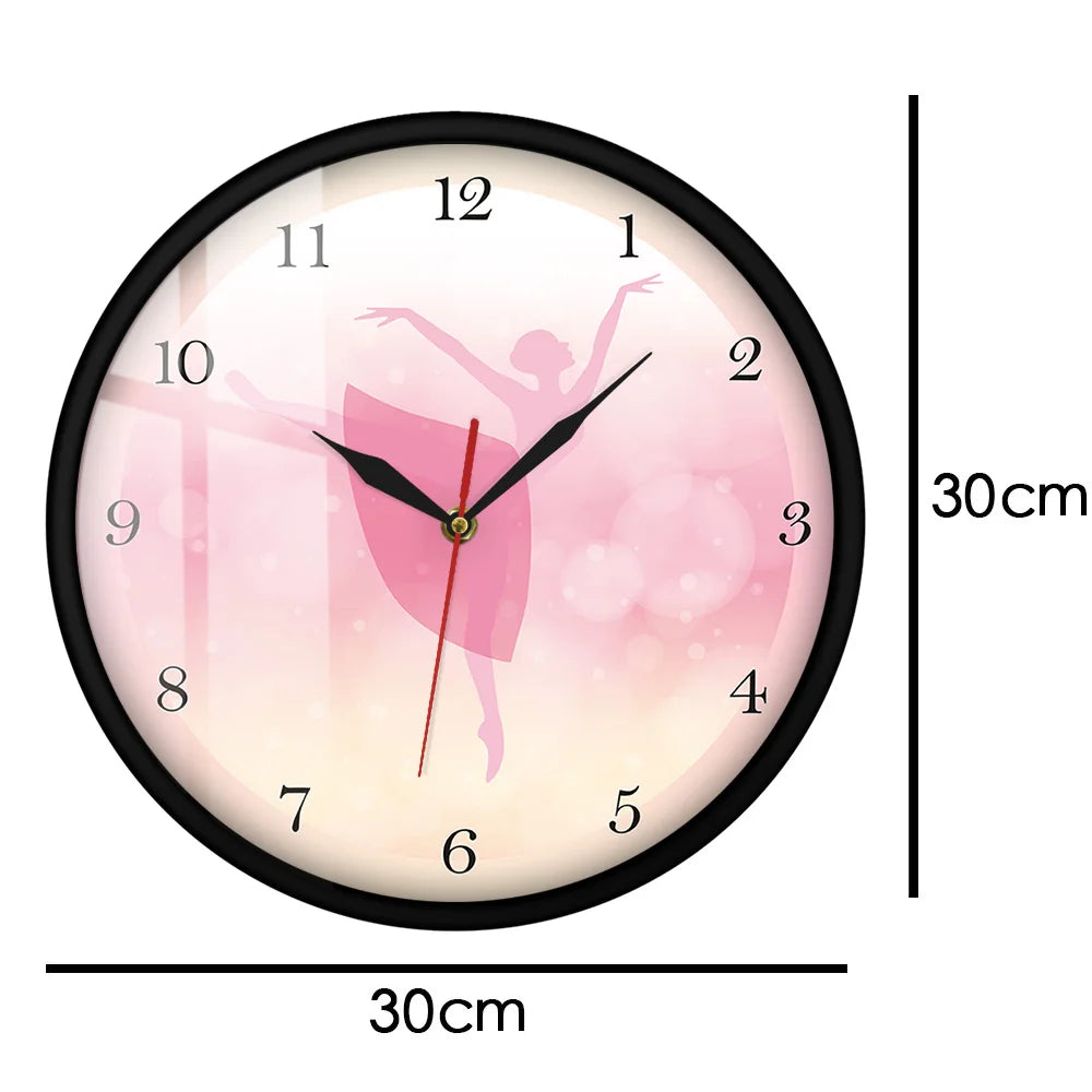 Girl Bedroom Decor Ballet Girl Princess Pink Wall Clock Baby Girl Dancing Wall Clock Ballerina Moving Leg Dancing Clock Watch