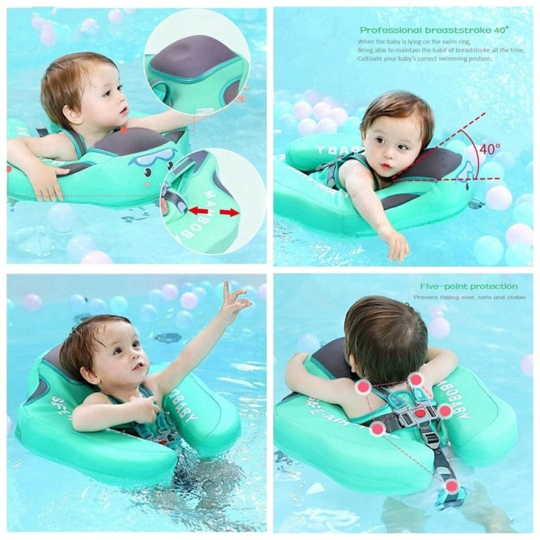 Infant Inflatable Swimming Ring with Safety Harness