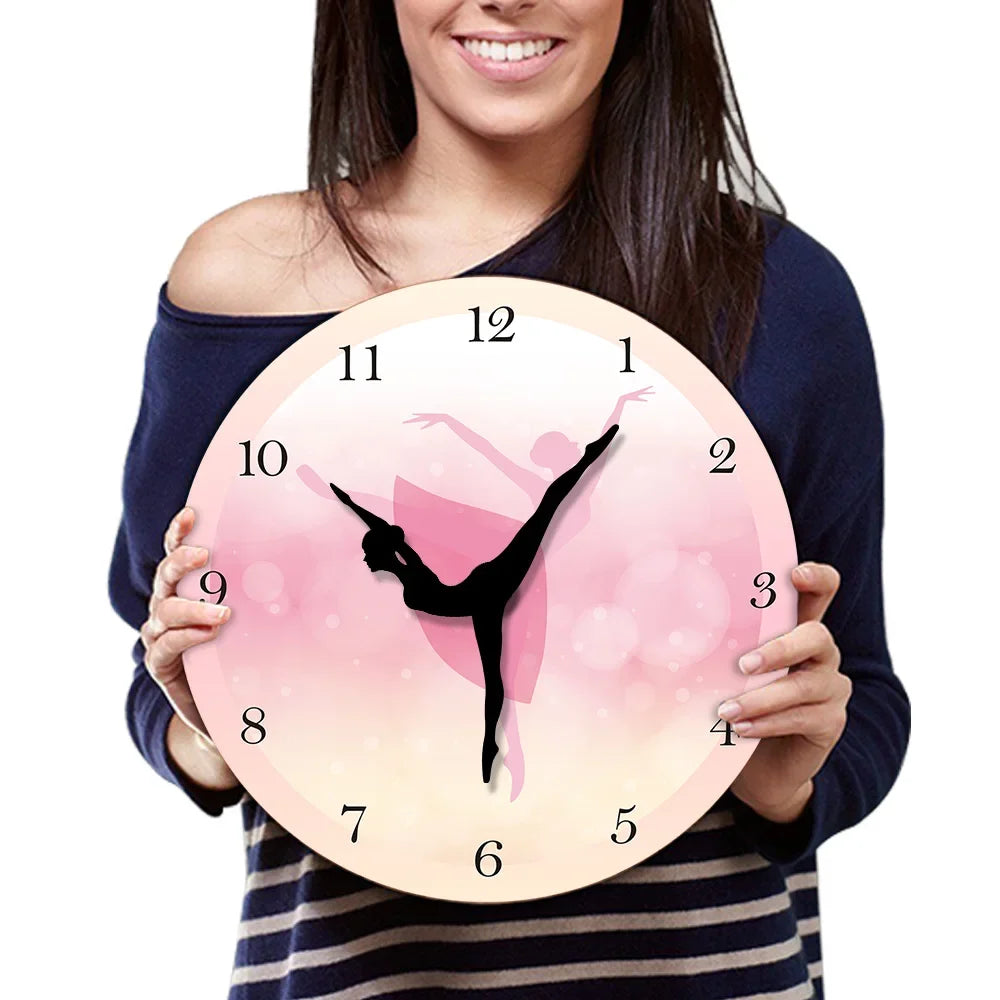 Girl Bedroom Decor Ballet Girl Princess Pink Wall Clock Baby Girl Dancing Wall Clock Ballerina Moving Leg Dancing Clock Watch