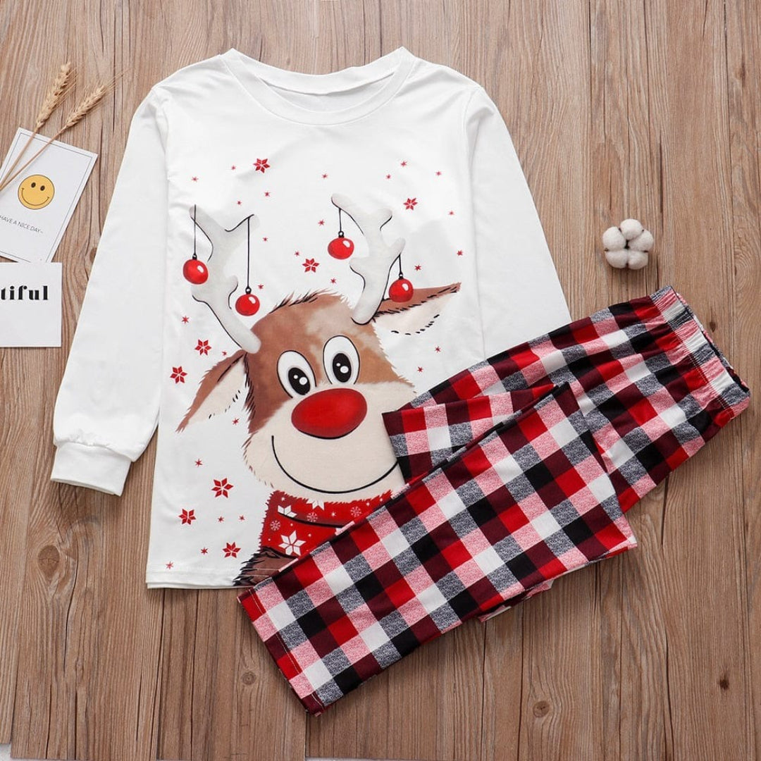 Reindeer-Themed Family Christmas Outfit Set
