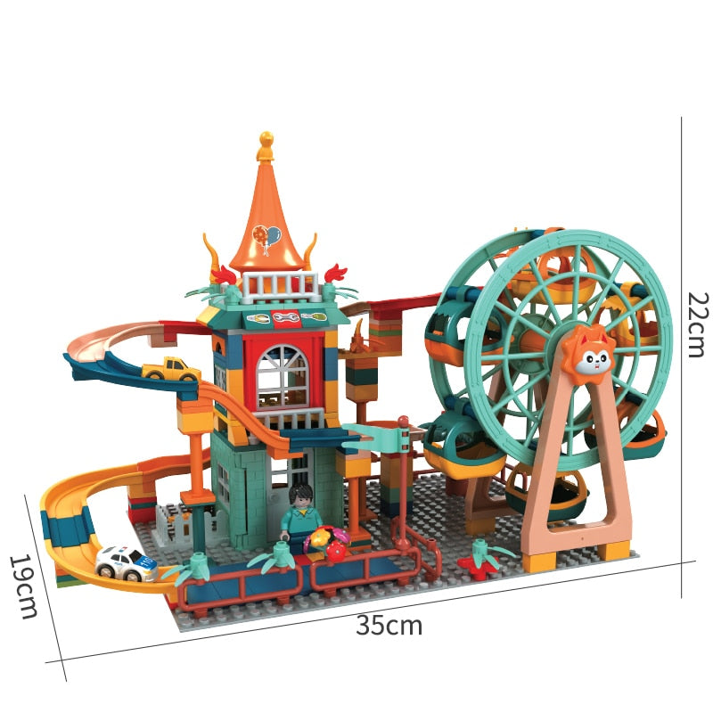Building Blocks Car Run Set