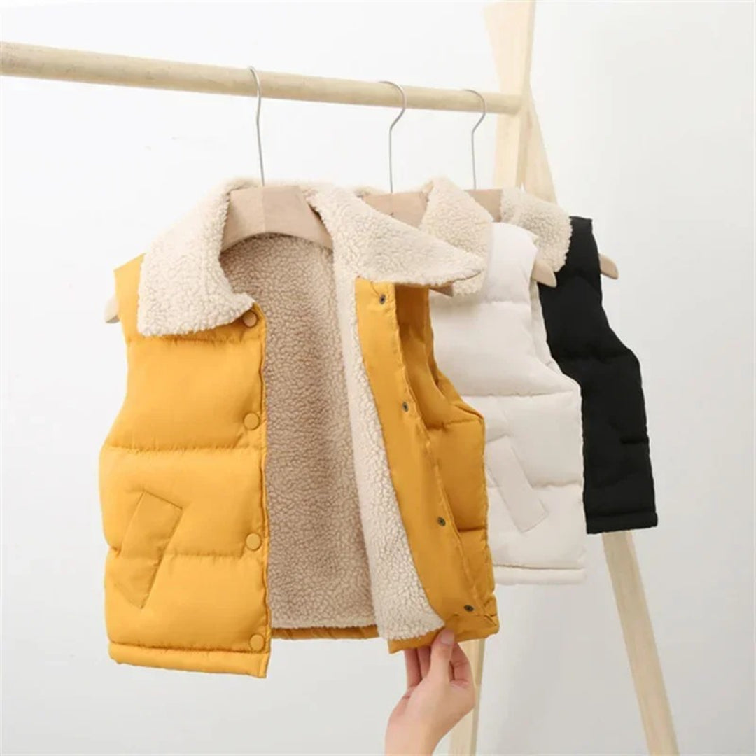 Unisex Children's Quilted Vest with Snap Closure