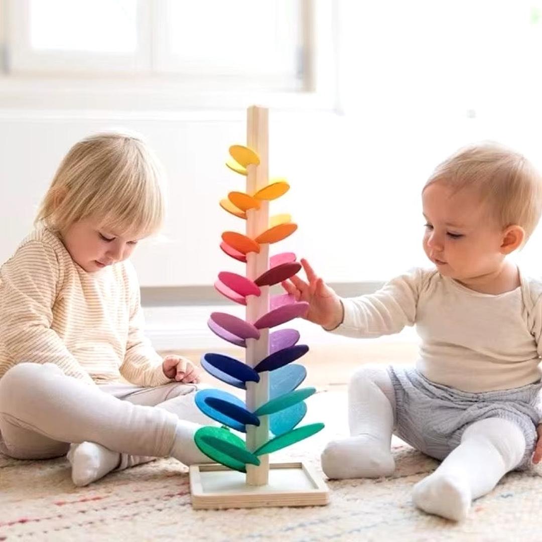 Colorful Wooden Ball Track Tower for Kids – Includes Balls