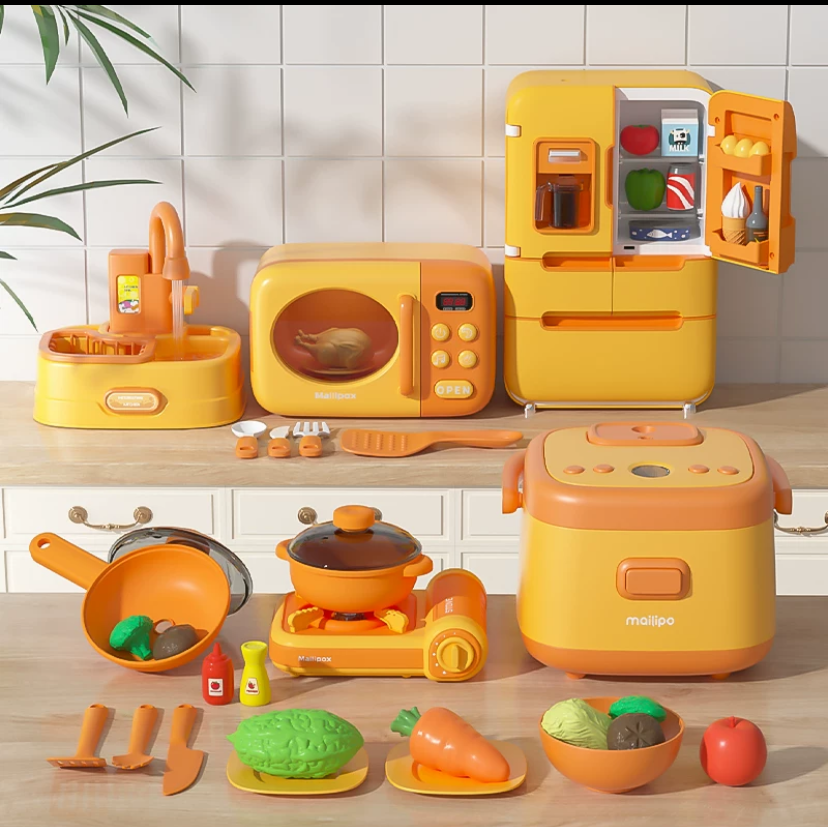 Toy - 3 pieces set: microwave + rice cooker + fridge product view
