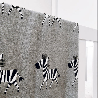 Knit Baby Blanket - Zebra