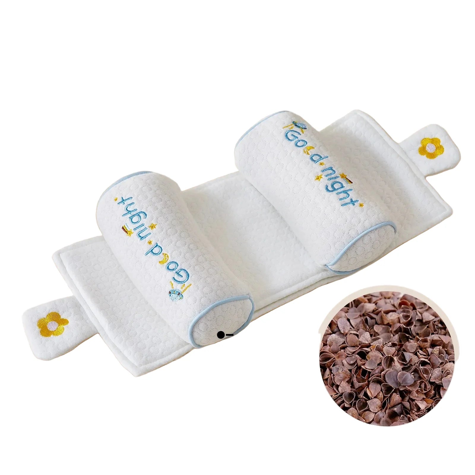 WEIQUEEN Adjustable Baby Head Shaping Pillow - Organic Cotton Anti-Flat Head Syndrome Cushion - Side Sleeper Support for Newborns 0-12 Months