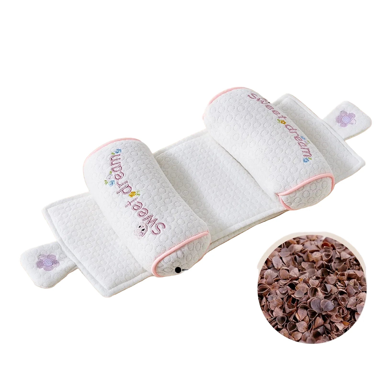 WEIQUEEN Adjustable Baby Head Shaping Pillow - Organic Cotton Anti-Flat Head Syndrome Cushion - Side Sleeper Support for Newborns 0-12 Months