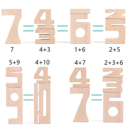 Mini Montessori Wooden Math Numbers Blocks