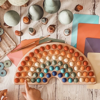 Montessori Pom Pom Rainbow Board