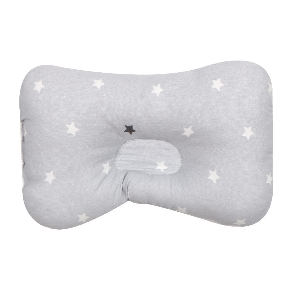 Ergonomic Newborn Head-Shaping Pillow - Grey Stars product view