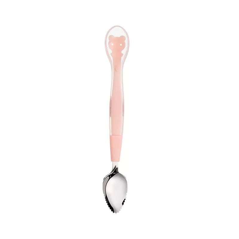 Food Scraper Silicone Feeding Double Head Fruit Puree Spoon