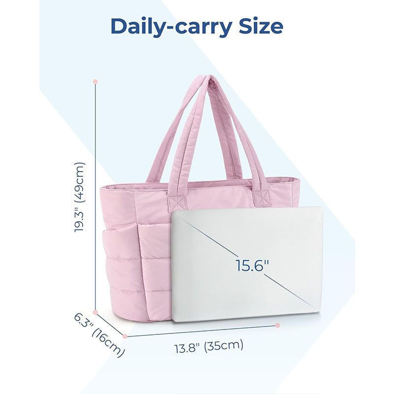 Lightweight Puffer Mommy Diaper Tote Bag - Beige product view