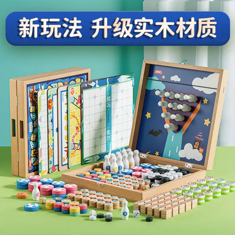 WEIQUEEN Children's Chess Multifunctional Chess Board Toys Gift Set Children's Chess Board Gift Set