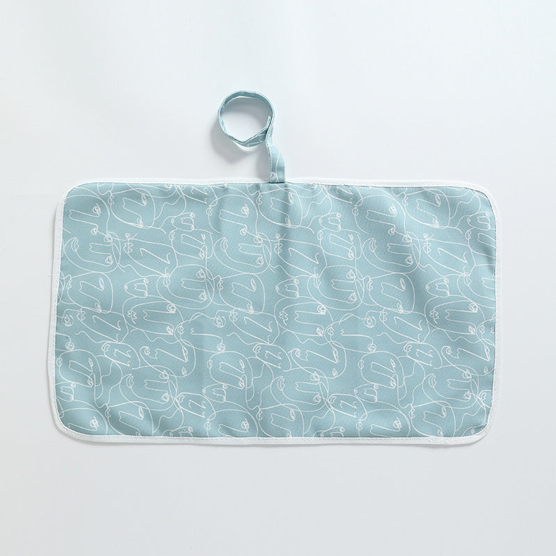 Portable Waterproof Changing Pad - Gray Geometry product view