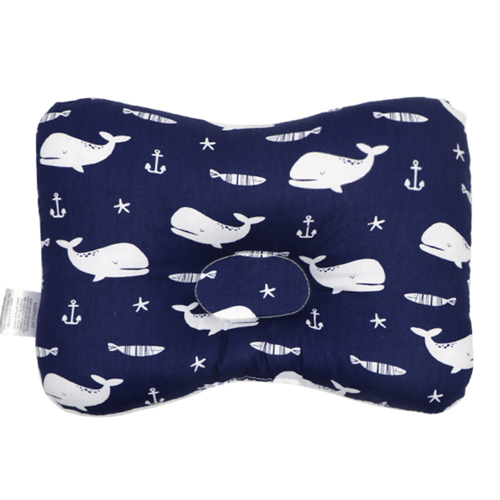 Ergonomic Newborn Head-Shaping Pillow - Blue Whale product view