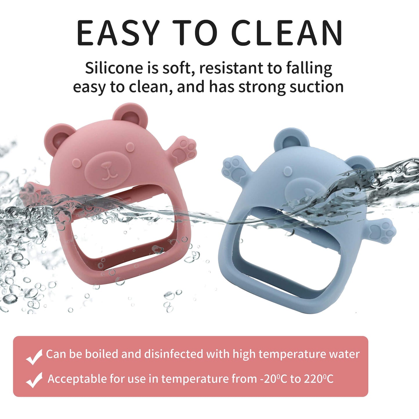 Food Grade Silicone Teething Mitten-2 Packs