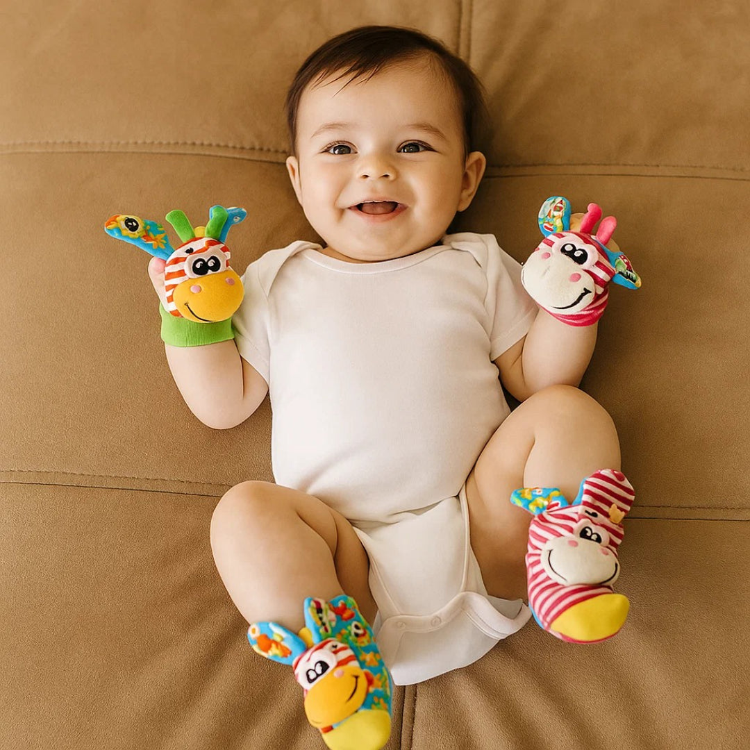 Soft Sensory Wrist Rattles and Socks Set