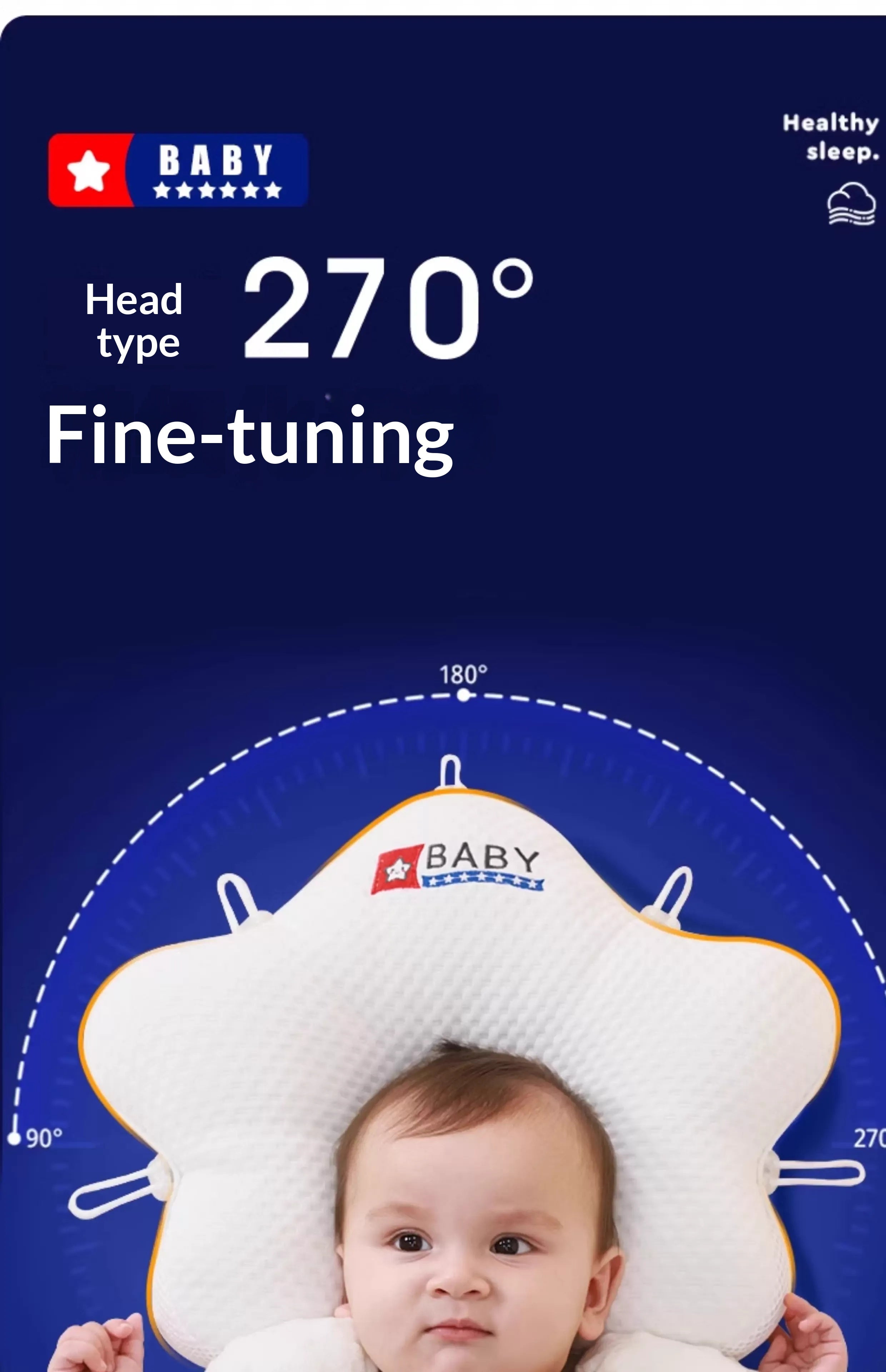 Premium Baby Sleeping Pillow - Soft Memory Foam Support for Newborns & Infants