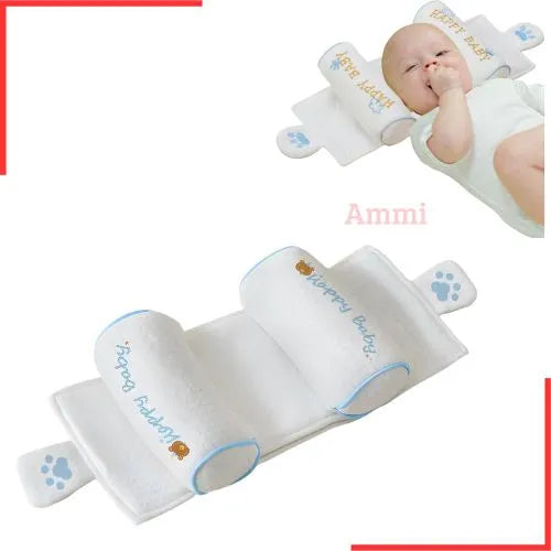 WEIQUEEN Adjustable Baby Head Shaping Pillow - Organic Cotton Anti-Flat Head Syndrome Cushion - Side Sleeper Support for Newborns 0-12 Months