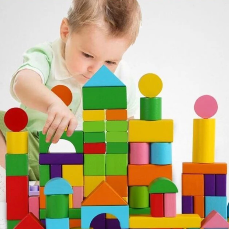 Rainbow Wooden Block Set