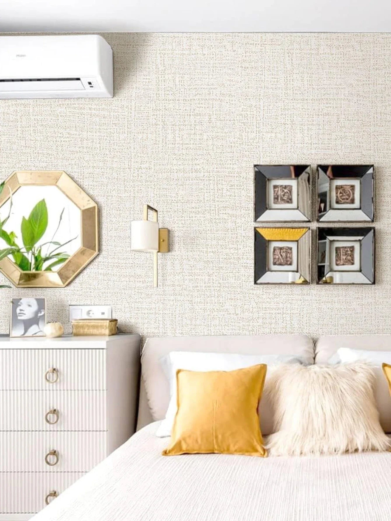 Grasscloth Peel and Stick Wallpaper Linen Self Adhesive Wallpaper Waterproof Removable Contact Paper for Cabinets Countertops