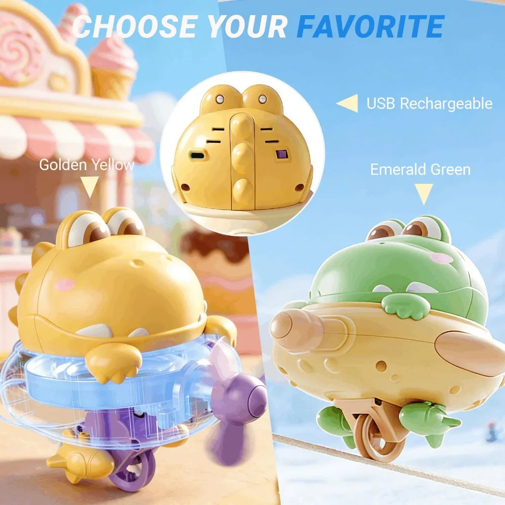 Cartoon Electric Balancing Dinosaur Toy Rechargeable Unicycle Balanced Spinning Top Toy Self-Balancing Tightrope Walking Toys