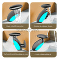 4Modes Outlet LED Basin Faucet 360° Rotatable Pulled Out Tap Temperature Sensitive Sink Faucets Drip-proof Hot Cold Switch Mixer
